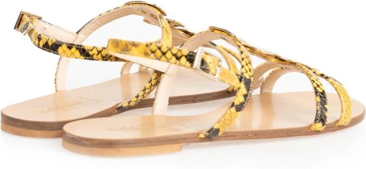 Baldinini Gesp Riem Leren Sandalen Geel Dames