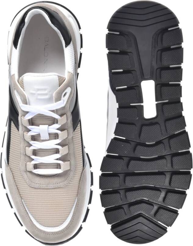 Baldinini Sneaker in beige white and black suede Beige Heren