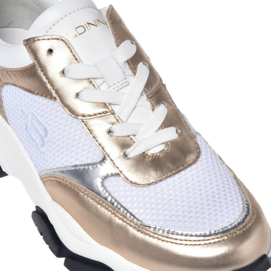 Baldinini Sneaker in gold and white nappa leather Multicolor Dames