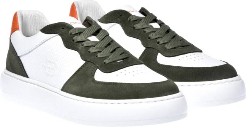 Baldinini Sneaker in olive green and white suede Multicolor Heren