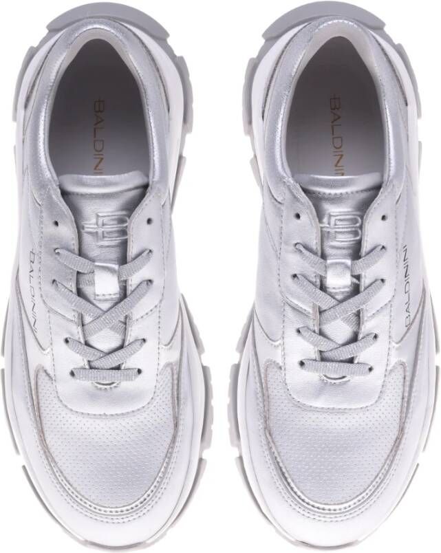 Baldinini Sneaker in silver nappa leather Gray Dames