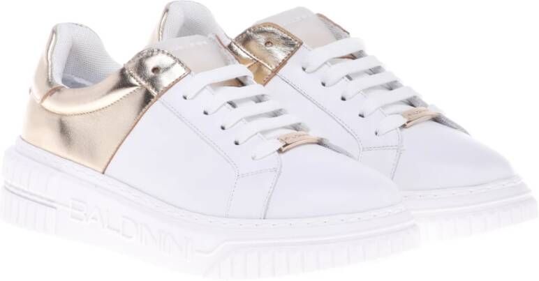 Baldinini Sneaker in white and platinum calfskin Multicolor Dames