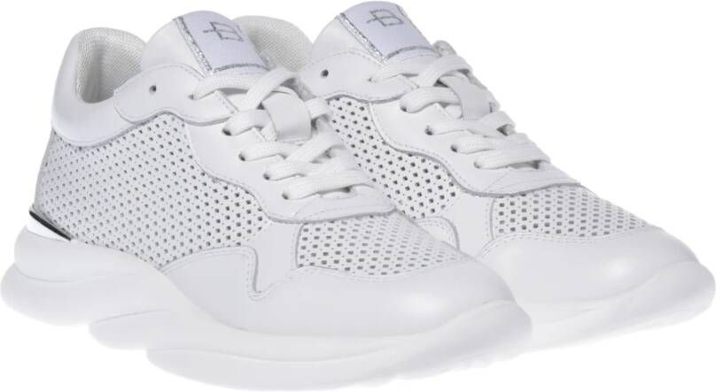 Baldinini Sneaker in white perforated calfskin White Dames