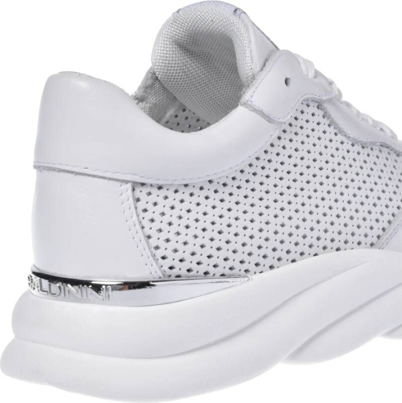 Baldinini Sneaker in white perforated calfskin White Dames