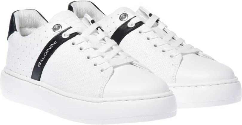 Baldinini Sneaker in white with woven print White Heren