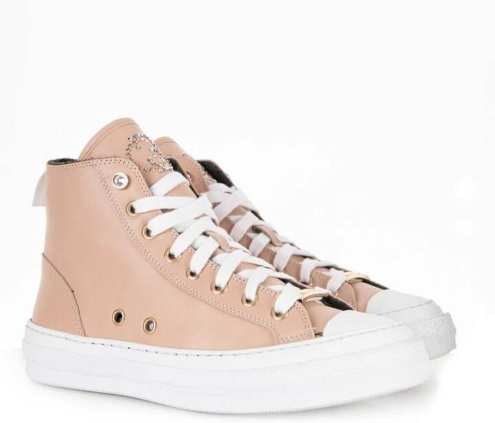 Baldinini Beige Leren Sportschoenen Beige Dames