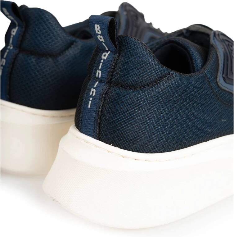 Baldinini Sneakers met Ronde Neus Blauw Heren