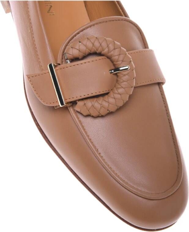 Baldinini Tan nappa leather loafers