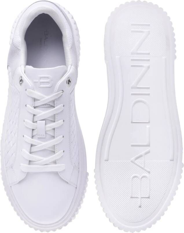 Baldinini Tennis shoes in white leather Wit Heren