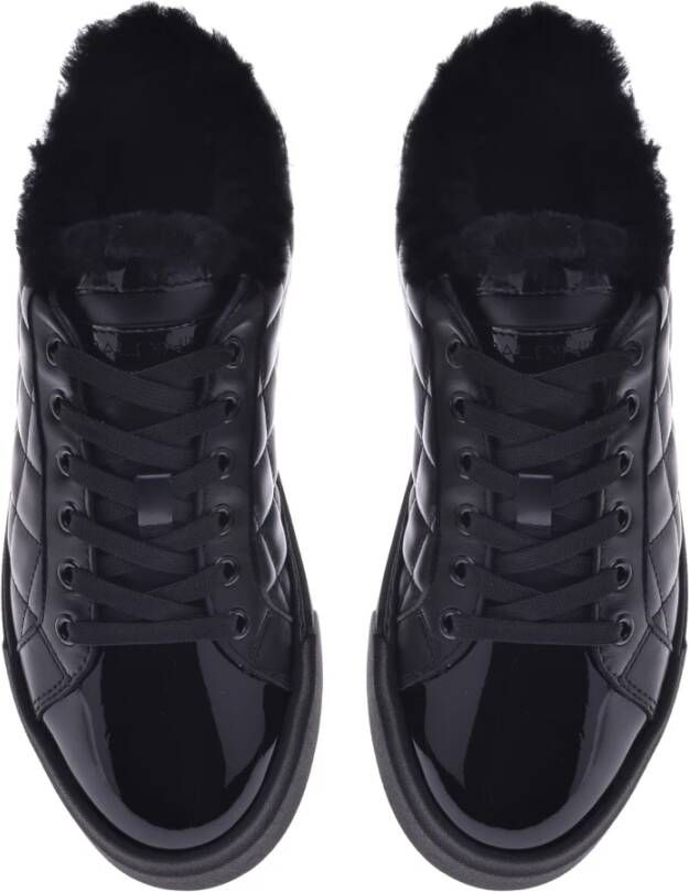 Baldinini Trainers in black quilted leather and patent leather Black Dames