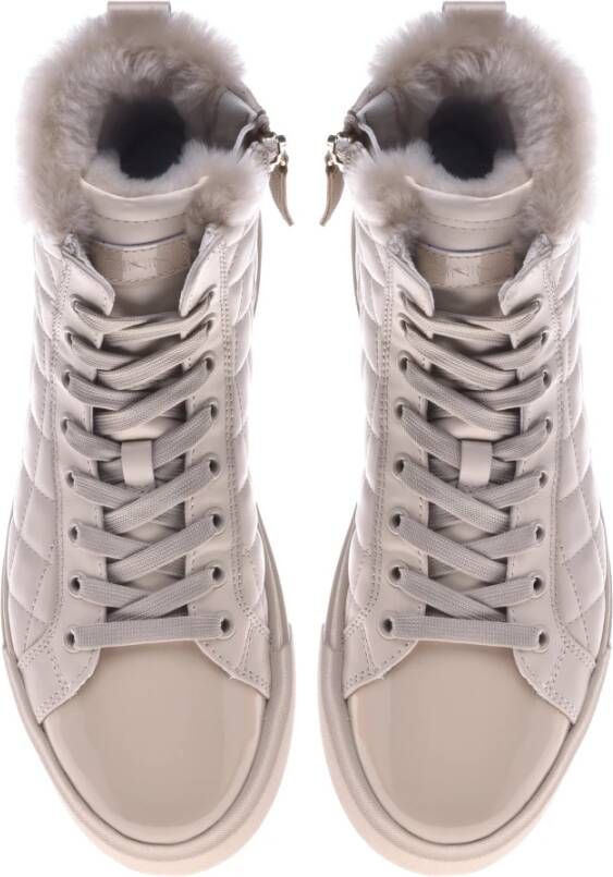 Baldinini Trainers in vanilla quilted leather and patent leather Beige Dames