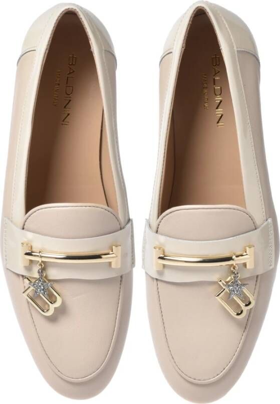 Baldinini Vanilla Nappa and patent leather loafers
