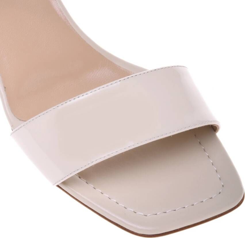 Baldinini Vanilla patent leather sandal with light gold glitter