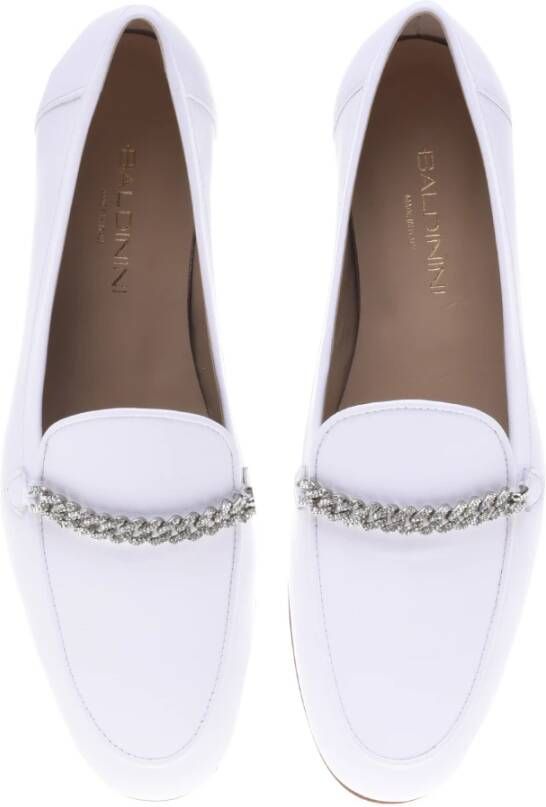 Baldinini White nappa leather loafers