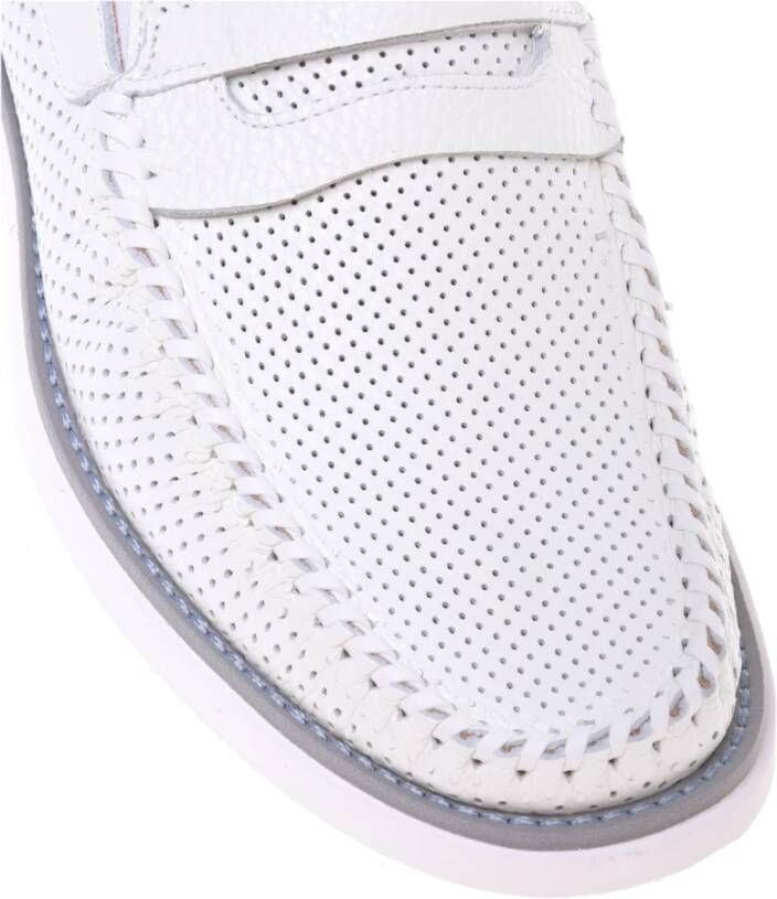 Baldinini White perforated tumbled loafer