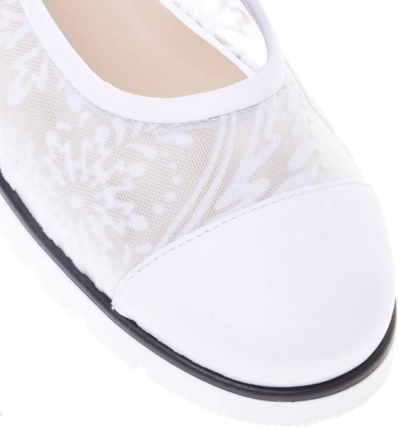 Baldinini White petal mesh ballerina