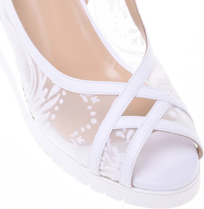 Baldinini White petal mesh sandal