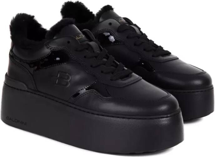 Baldinini Zwarte Plateau Sneakers Black Dames