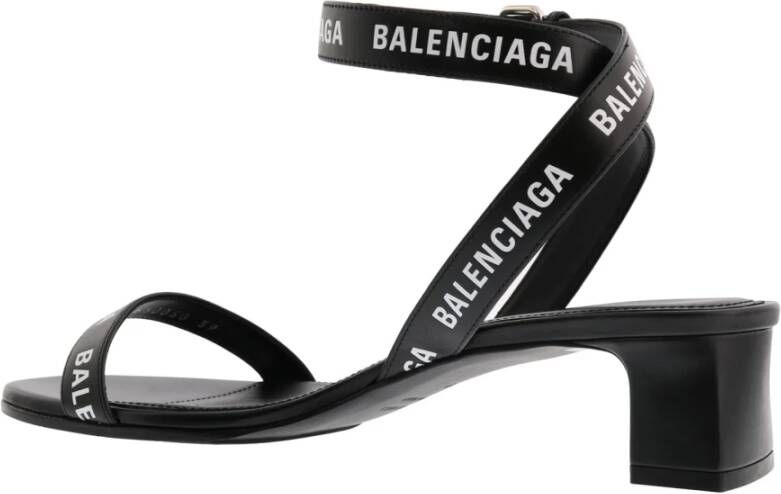 Balenciaga Ronde enkelband sandaal Zwart Dames