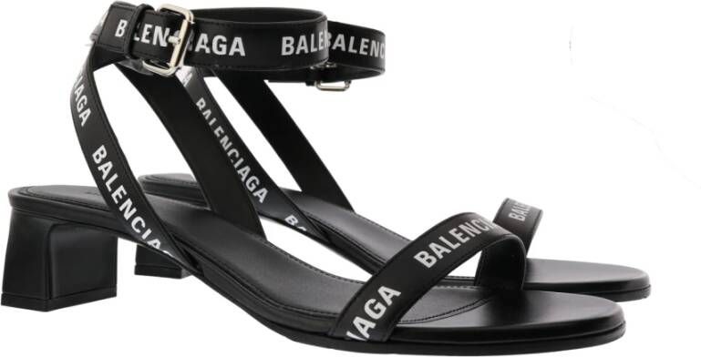 Balenciaga Ronde enkelband sandaal Zwart Dames