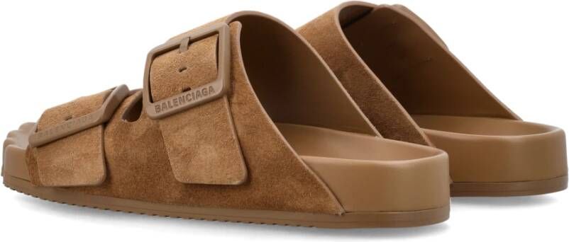 Balenciaga Bruine Gesloten Neus Leren Sandalen