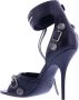 Balenciaga Zwarte Leren Sandalen met Asymmetrische Ritssluiting Zwart Dames - Thumbnail 5