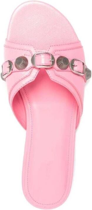 Balenciaga Vintage Lamb Leren Sliders Roze Dames