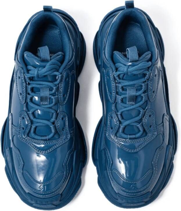 Balenciaga Chunky Glossy Blue Sneakers