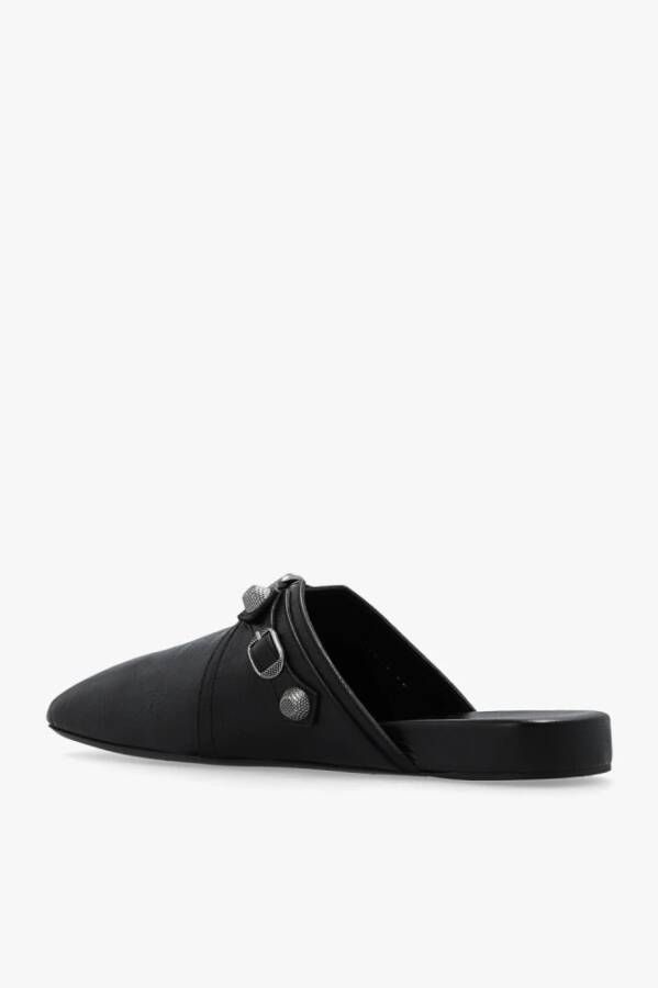 Balenciaga Cosy Cagole leather slides Zwart Heren