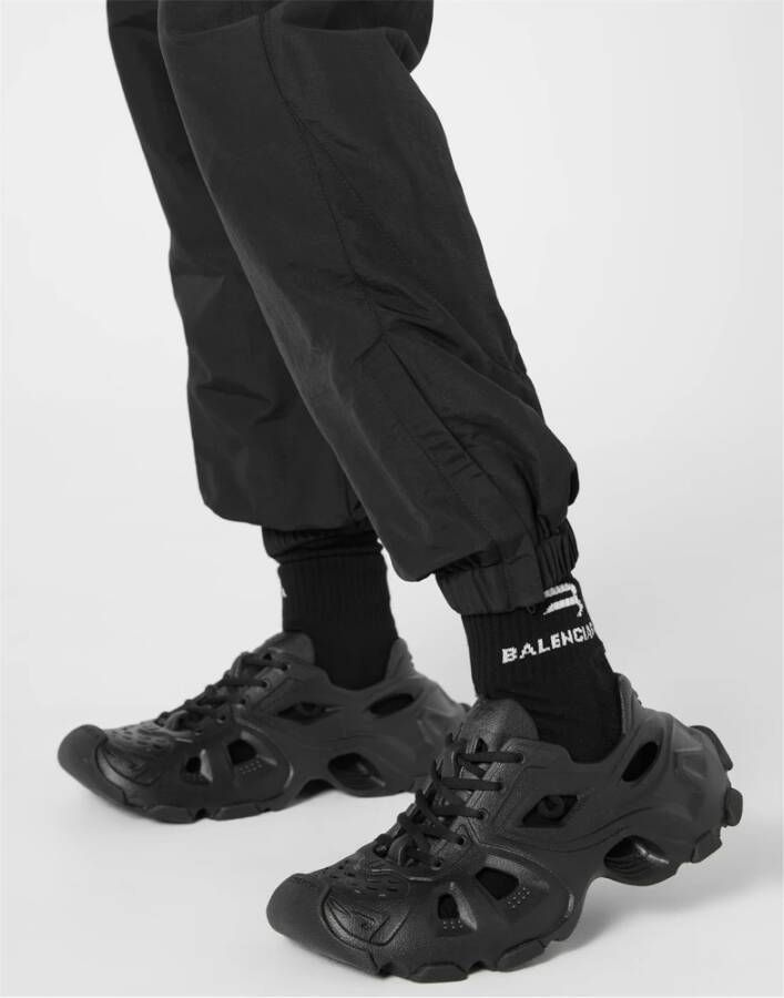 Balenciaga Cut-Out Lace-up Sneakers Zwart Rubber
