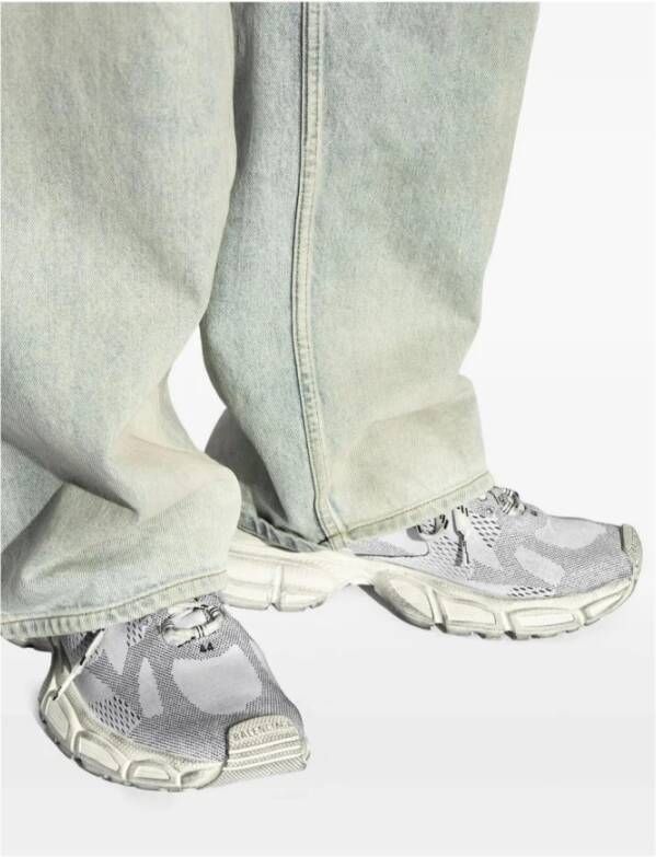 Balenciaga Gebreide Sneaker in Zwart en Wit met Logo