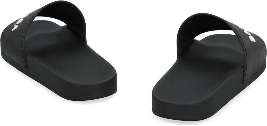 Balenciaga Geëtst Logo Rubberen Slippers voor Mannen
