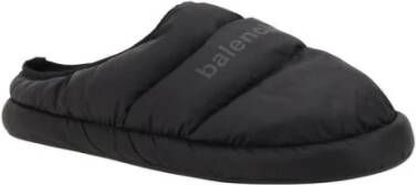 Balenciaga Gewatteerde Monogram Muiltjes met Ronde Neus Black Heren