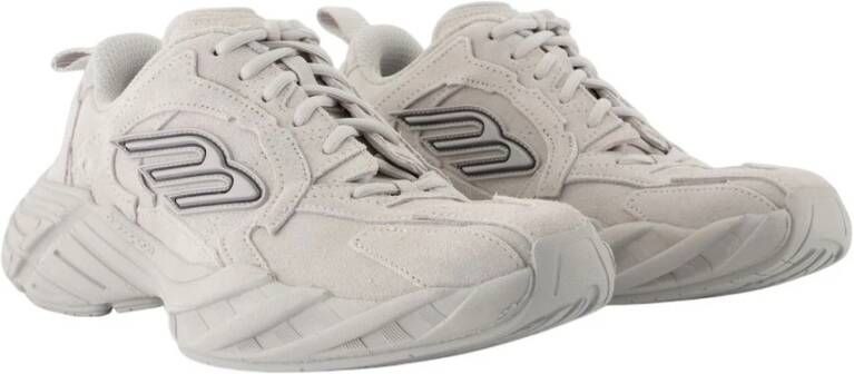 Balenciaga Grijze Leren Sneakers Ronde Neus