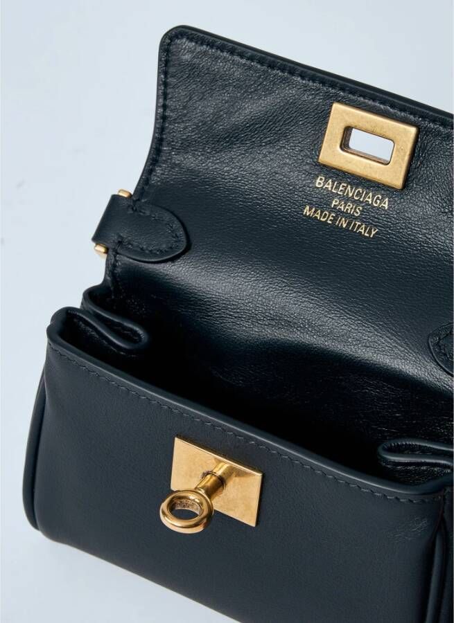 Balenciaga Handtas van glad leer met draaislot