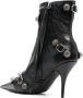 Balenciaga Zwarte leren enkellaarzen Edgy Statement Piece Black Dames - Thumbnail 3