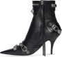 Balenciaga Zwarte leren enkellaarzen Edgy Statement Piece Black Dames - Thumbnail 10