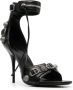 Balenciaga Zwarte Leren Sandalen met Asymmetrische Ritssluiting Zwart Dames - Thumbnail 3