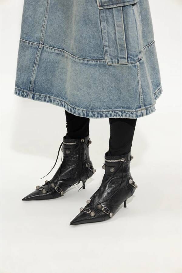 Balenciaga Hoge enkellaarsjes met hak 'Cagole' Zwart Dames