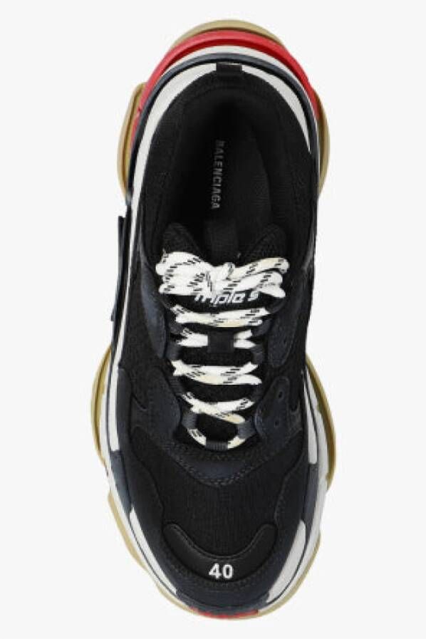 Balenciaga Klassieke Zwarte Rode Triple S Sneakers