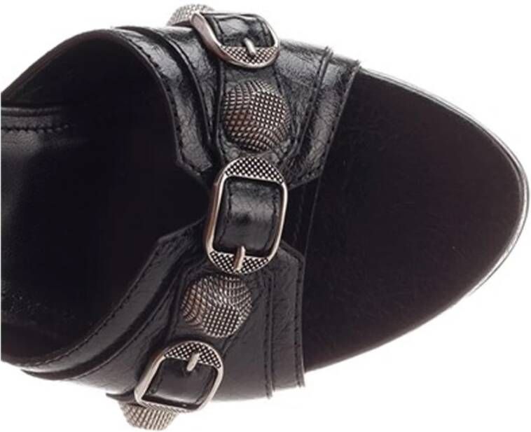 Balenciaga Leren sandalen met metalen hardware Black Dames