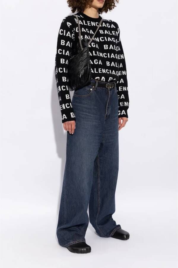Balenciaga Leren slides Black Dames