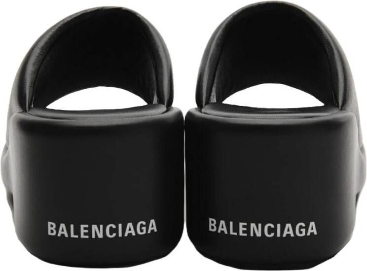 Balenciaga Logo Sliders voor zomerstijl Black Dames