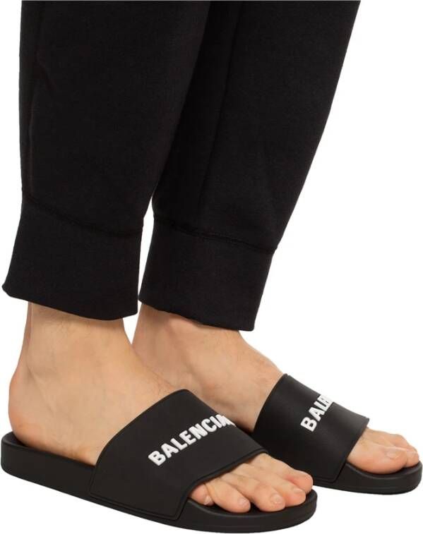 Balenciaga Logo slides Black Heren