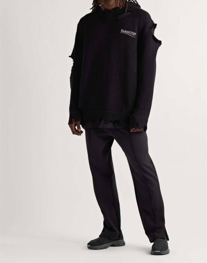 Balenciaga Logo Sneakers Zwart Rubberen Zool