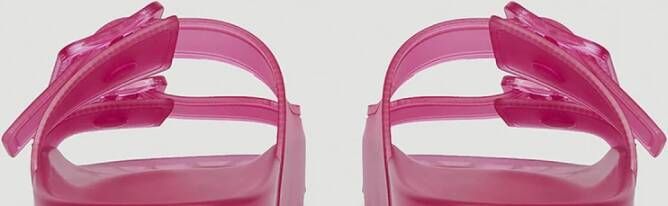 Balenciaga Mallorca Logo Slides voor zomerse stijl Roze Dames