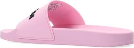 Balenciaga Merk rubberen slides Pink Dames