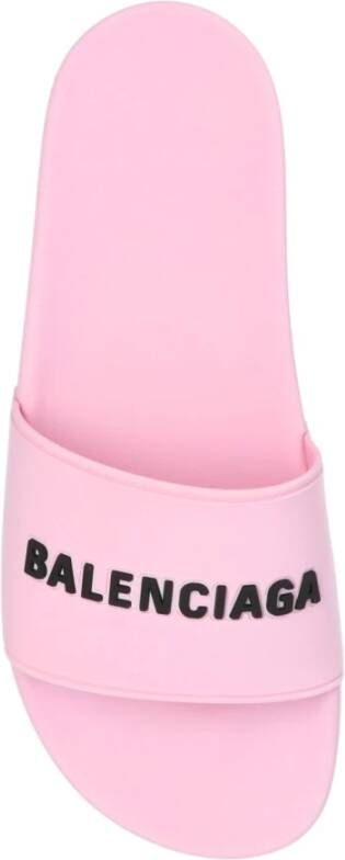 Balenciaga Merk rubberen slides Pink Dames