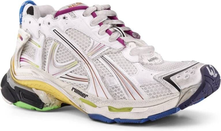 Balenciaga Mesh Low-Top Sneakers met Gedrukt Logo Multicolor Heren