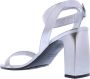 Balenciaga Dames Round Sandal Logo Metallic Gray Dames - Thumbnail 2